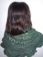 Kelly's handknitted shawl in Stranded Silk Sock, Le Maquis Kelly's handknitted shawl in Stranded Silk Sock, Le Maquis